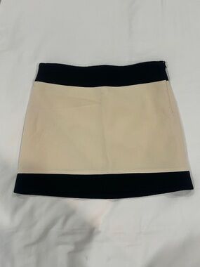 Milly of New York Cream Mini Skirt with Black Bands